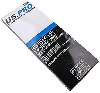 US PRO 80 Clip Metal Socket Storage Tray 1/4, 3/8, 1/2 Drive 3305