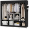 UDEAR Kleiderschrank Einfach aus Stoff Faltschrank Stoffschrank Furniture Bedroom Wardrobes (Schwarz)
