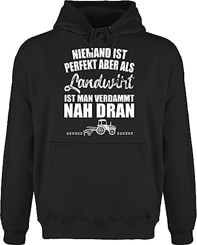 Hoodie Herren Pullover Männer - Geschenk Bauer - Niemand ist perfekt - Landwirt - XXL - Schwarz - geschenke+für+landwirte bauern aber als pullis landwirtschaft landwirte pulli fuer landwirtin