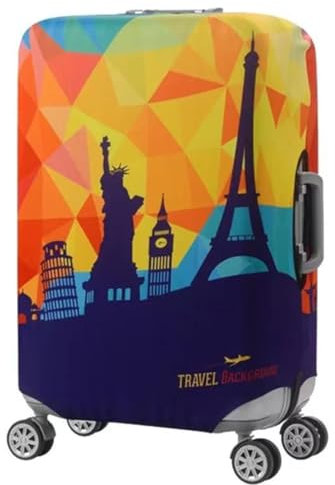 7-Mi Wasserfeste Print Trolley Case Schutzhülle für 30/31/32 Gepäck waschbar Hülle Travel Suitcase Protector XL World Travel