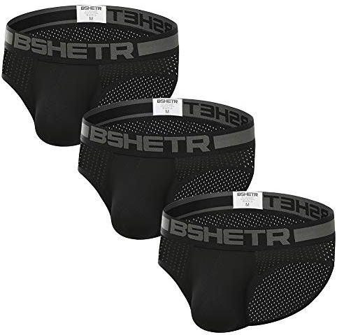 BSHETR Men's Briefs Underwear 3-Pack Mesh Breathable Low Rise Soft Summer Brief (R89, XXL)