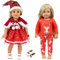 Miotlsy Kleidung zubehör Set 6 Stück Puppe Weihnachten Kleidung Outfits Pyjamas Kleider für 18 Zoll American Doll