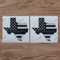 3S Motorline Vinyl-Aufkleber, 10,2 cm, dünn, blaue Linie, amerikanische Flagge, Texas-Karte, 2 Stück