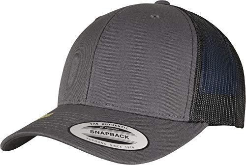 Flexfit Unisex 6606RT-YP Classics Recycled Retro Trucker Cap 2-Tone Baseballkappe, Charcoal/Black, one Size