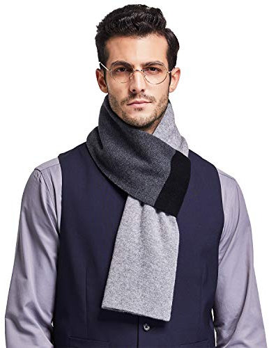 Taylormia Schal Herren 100% Merinowolle Premium Warm und Weiche Winterschal (Schwarz 9277)