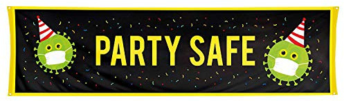 Boland 44621 - Banner Party Safe, Größe 50 x 180 cm, Fahne aus Polyester, Hängedekoration, Wandbild, Girlande, Geburtstag, Party, Dekoration, Karneval, Mottoparty
