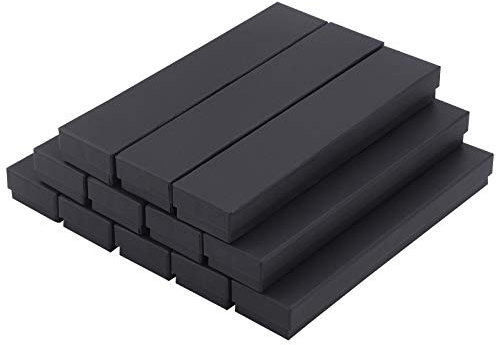 12 Stück Schmuckschatulle Quadratische Pappringschachteln Schmuck Pappe Papier Einzelhandel Geschenkbox für Halsketten Jubiläen Hochzeiten Party Feste Geburtstage 22x4.5x2.5cm