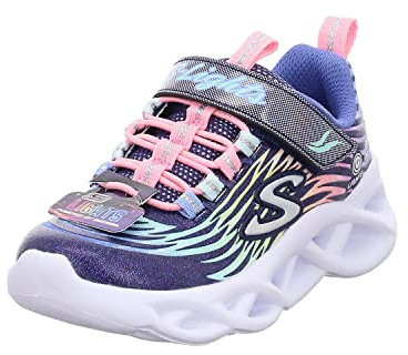 Skechers S Lights Twisted Brights Mystical Bliss in Blau Glitzer Mädchen Sneaker, mit Blinkfunktion. blau Gr. 30