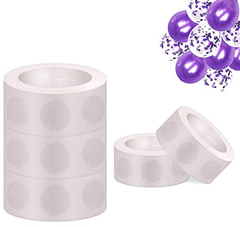 500 Stück Ballonklebepunkte, Transparentes Doppelseitiges Klebeband, Entfernbares Klebeband, Doppelseitiges Klebeband Für Partydekoration DIY-Sammelalbum, Durchmesser 10 mm (5 Rollen)