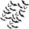 24 Stücke 3D Fledermaus Aufkleber Halloween Fledermaus Aufkleber Unheimlich Fledermaus Wandtattoo Aufkleber Halloween Zubehör Kit, 4 Verschiedene Größen für Halloween Dekoration, Schwarz