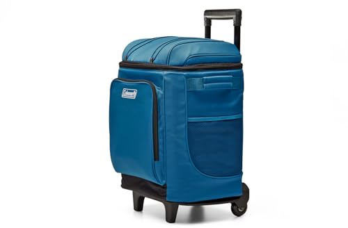 Coleman 42-Can Soft Rolling Cooler with Wheels, Leak-Proof Portable Insulated Chiller with 12+ Hour Ice Retention, Made with Recycled Materials