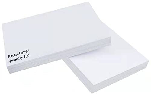 CANLENPK Glänzendes Fotopapier, Packung mit 100 Blatt Inkjet-, Laser-Fotopapier, hochwertiges hochglänzendes weißes Fotopapier, Fotodruckerpapier (8,9 x 12,7cm/3,5 x 5 Zoll)