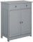 kleankin 75x60cm Freestanding Bathroom Storage Cabinet Unit w/ 2 Drawers Cupboard Adjustable Shelf Metal Handles Traditional Style Grey