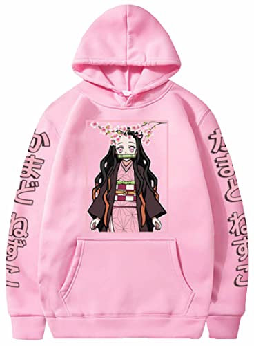 OLIPHEE Unisex Hoodie Fashion Casual Sweatshirt Cosplay Kostüm (L,Rosa-2)