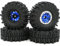 HOBBYSOUL RC Schweren 1.9 Beadlock Felgen Blau Silber & 1.9 Crawler Reifen 1.9 Mud Slingers 120mm/4.72 für Traxxas TRX-4 / RC4WD D90 D110 TF2 / Tamiay CC01 / Axial SCX10 90047 AXI03007,(4 Stück)