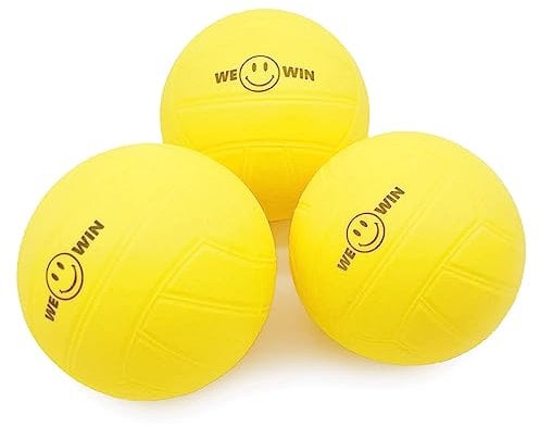 Aolowewin Bolas de repuesto Spike | Bolas de juego de red redonda | Bola de rebote fuerte | Pelota de goma suave amarilla de 3.5 pulgadas, paquete de 3 | Voleibol de playa (3)