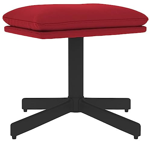 vidaXL Fußhocker, Sitzhocker mit Metallbeinen, Polsterhocker Fußbank für Wohnzimmer Schlafzimmer, Hocker Schemel Fußschemel, Weinrot Samt