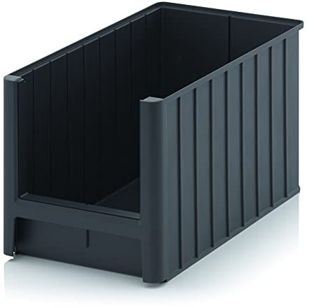 Creativ Ladenbau GmbH Sichtlagerkasten/Sichtbox/Stapelbox/Lagerbox/Sortierkasten/Sortierbox in Größe 5 hoch, stapelbar, Farbe: anthrazitgrau (Anthrazitgrau ähnlich RAL7016)