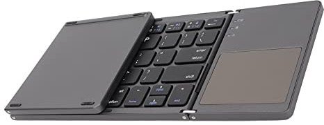 Clavier Pliable, Mini Clavier de Voyage Portable de Poche 63 Touches Connexion 10 M Clavier sans Fil de Charge USB pour Tablette, Android Windows (Gris foncé)
