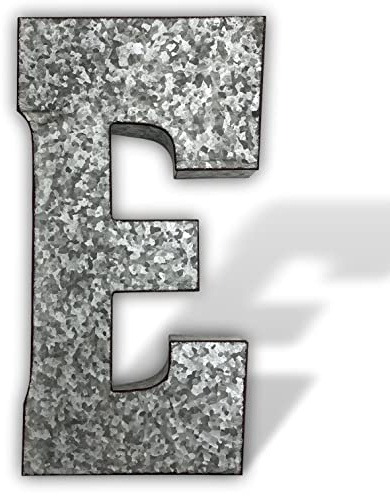 XXL 52cm Buchstabe Ziffer Zahl Zink Metall Dekoration Garten 3D Größe E