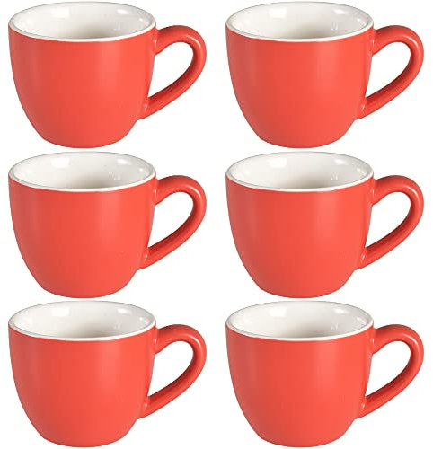 homEdge Mini tazza da caffè da 90 ml, per caffè espresso e tè, colore: rosso