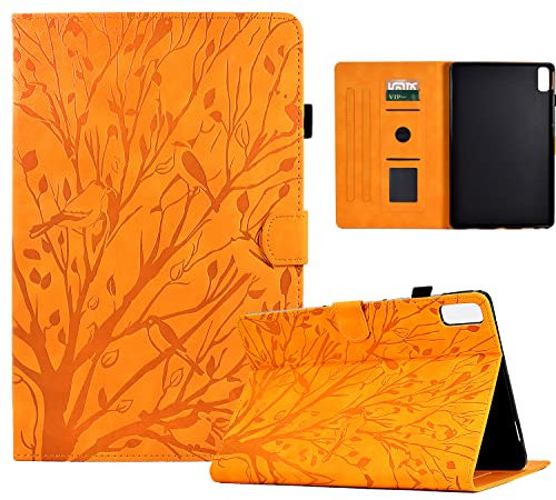 Bxithnr® Funda para Lenovo Tab P11 2nd Gen/Pad Plus 2023 11,5'' TB350FU/TB350XU Tablet PU Cuero, Ultra Delgado Carcasa con Soporte Función y Ranura para Tarjetas Flip Caso Cover - Amarillo