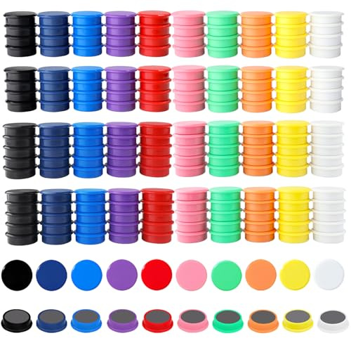 ZDZBLX Magnete für Magnettafel, 200 Stück 10 Farben Mini Magnete Stark, Bunte Runde Kühlschrankmagnete, Klein Whiteboard Magnet für Tafel, Kühlschrank,Magnetwand,Pinnwand,Schule, Magneten Starker Halt