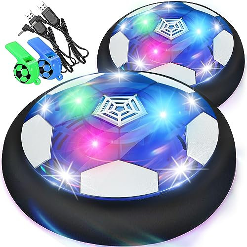 lenbest Football Gifts for Boys - 2 Pcs Hover Football - Toys For 3 4 5 6 Year Old Boys - Kids Toys - Rechargeable LED Indoor Football - 7 Year Old Boy Gifts - Gifts for 8 9 10 Year Old Boys