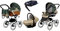 BabyLux Kinderwagen 4in1 mit Autositz für Kleinkinder – Kinderwagen für Neugeborene und Kleinkinder –– Baby Neugeborenen Kinderwagen – ISOFIX Autositzbasis – Max 15kg – Fern Leaf White Frame
