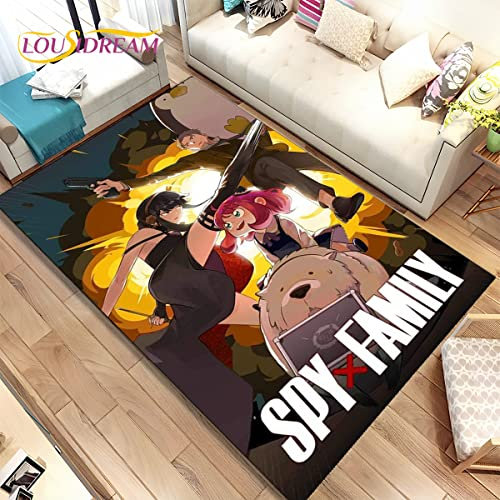 YZGAH Japan Anime Spy×Family Cartoon Bereich Teppich Groß, Teppich Teppich Für Wohnzimmer Schlafzimmer Sofa Fußmatte Dekoration, Kind rutschfeste Bodenmatte P1048 60X90Cm