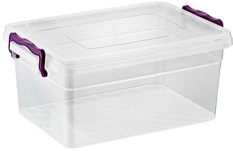 Generic Rectangular Plastic Clip-on Lid Stackable 30L Food Storage Box UK (3E+1L, 49cm x 22cm x 34cm)