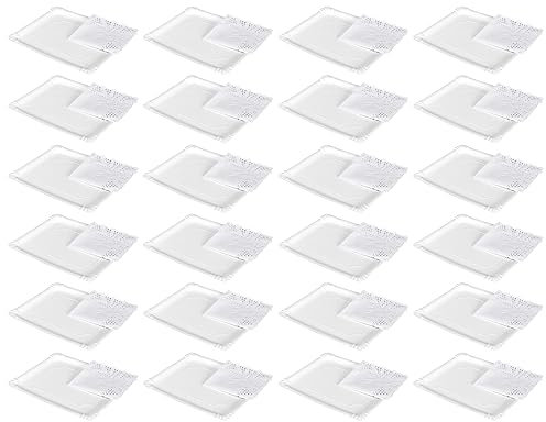 AC - Pack de 24 Bandejas con blonda Rectangular - Especial para Fiestas o Celebraciones - Material reciclable - 25 x 34 cm - Color Blanco