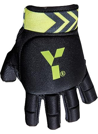 Y 1 guante de hockey, MK7, guante de hockey sobre campo, guante de plástico reforzado, diseño de palma abierta, protección completa de la mano, guantes para niños, como los utilizados por jugadores