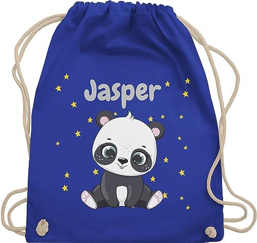Turnbeutel Rucksack - Süßer Panda Pandabär Pandabären - Unisize - Royalblau - kinder pandabären￼ name sportbeutel bär kindergarten beutel personalisierte sporttasche personalisierter