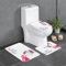 LAMAME Badteppich-Set mit Flamingo-Druck, 3-teiliges Set, rutschfester Teppich