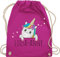 Turnbeutel Rucksack - Einhörner - Geschenk Einhorn Süß - Unisize - Fuchsia - sportbeutel kindergarten einhornrucksack unicorn unicorno stoffbeutel tasche kordelzug kinder party beutel schulkind