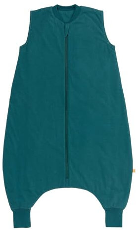 Schlummersack Baby Schlafsack mit Füßen Sommer 1 Tog 80 cm | Dünn Petrol für Körpergröße 80-90cm | Frühling