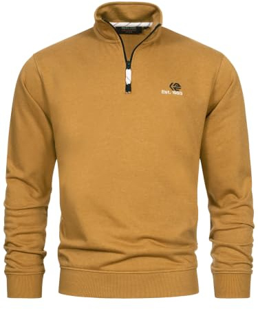 Indicode Herren INCorey Sweatshirt Moderner Herrenpullover mit Stehkragen | Sportlicher Freizeitpulli mit angenehmem Tragegefühl, Herrenpullover, Sweatpullover, Freizeitpulli, Pullover für Männer