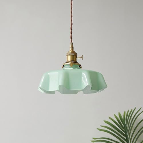 WLBHWL Nordische Milchglas-Pendelleuchte, Mid-Century-Pendellampen, Vintage-Stil, Rustikale Blütenblätter, Deckenbeleuchtung, Cremefarben, Verstellbare Küsten-Pendelleuchte Für Kücheninsel