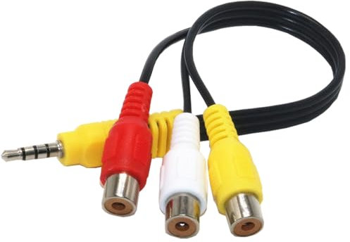Adaptador de Entrada AV de 3,5 mm a 3 RCA - Cable de Conversión Compatible Con TCL Samsung, Sony