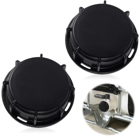 mizikuu 2 Pièces IBC S60 Bouchon Cuve, Raccord Adaptateur pour Cuve 1000 litres Filetage Intérieur Plastique Raccords Robinet Tuyau Compatible avec Diverses Cuves, Noir