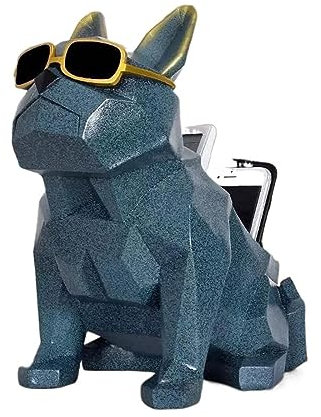 Soporte de Control Remoto Caja de almacenamiento for mando a distancia de TV, diseño de perro, organizador de escritorio de resina con 3 compartimentos, organizador de mando a distancia for mesa Organ