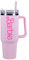 Paladone Barbie Bouteille H2O sous licence officielle avec logo rose, gobelet isotherme en acier inoxydable avec couvercle et paille pour eau, thé glacé ou café, PP13760BR