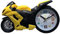 yanwuwa Réveil créatif en Forme de Moto, Horloge de Bureau, Réveil pour Chambre d'enfants, Jaune