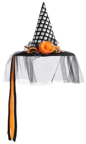 Huamengyuan Hexenhut Hut Hexe Halloween Hexenhut Damen Hexenhut Ursula Halloween-Hexenhut mit wendbaren Pailletten Wende Pailletten-Kostüm Partyhut für Party Gastgeschenke Festival Verkleidung