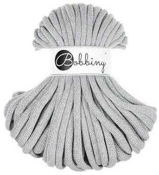 Flechtkordel Jumbo - 9mm - Baumwollkordel Baumwollgarn Garn Kordel Makramee Schnur Kordelband Natur Baumwolle DIY-Basteln 30m - Light Grey