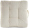 Quantum Interior Sitzkissen 2er Set Stuhlkissen 40x40x8cm für Indoor und Outdoor Dicke Polsterung Steppkissen/Bodenkissen mit Schlaufe zum tragen (Offwhite)