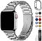 Fullmosa Correa Compatible Con Correa Apple Watch 46mm,Pulsera de Repuesto Acero Inoxidable Con Case,Correa Apple Watch Series 10,46mm Plata