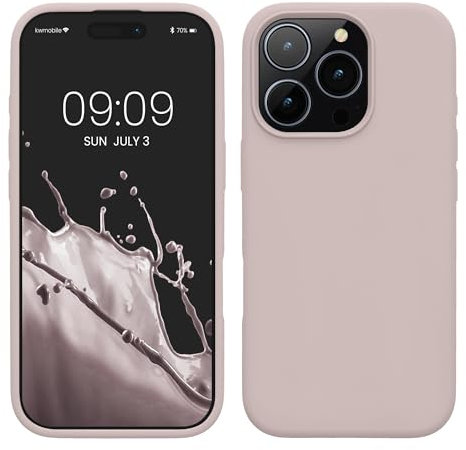 kwmobile Case Compatible with Apple iPhone 16 Pro Case - TPU Silicone Phone Cover with Soft Finish - Dusty Pink
