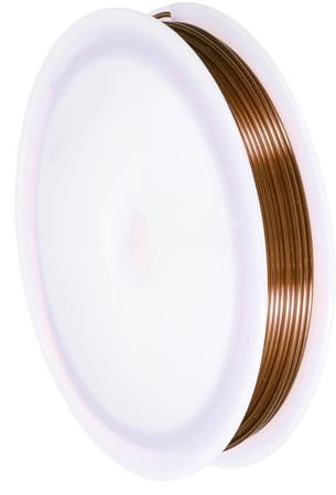sourcing map 18 Gauge(1MM) Copper Wire for Jewelry Making Tarnish Resistant Beading Wire for Jewelry Making Crafts Supplies, Bronze,9M